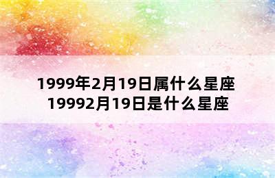 1999年2月19日属什么星座 19992月19日是什么星座